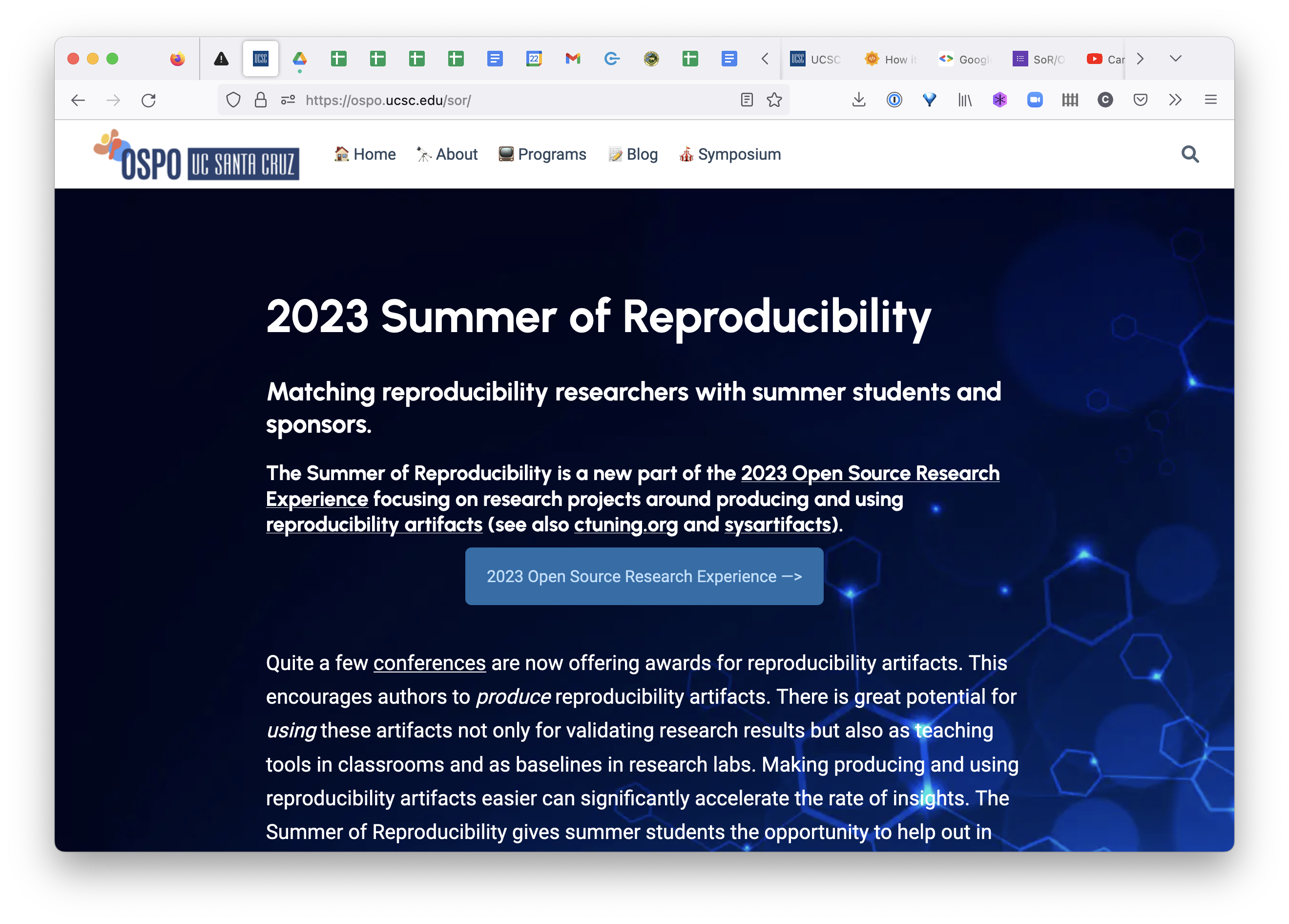 Register for the 2023 Summer of Reproducibility (SoR) Mentor Info