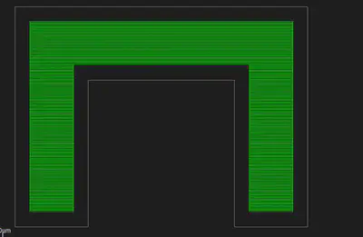 U-shaped die with rows