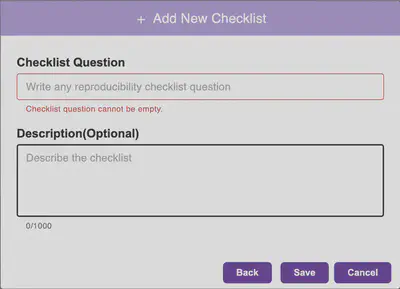 Add New Checklist