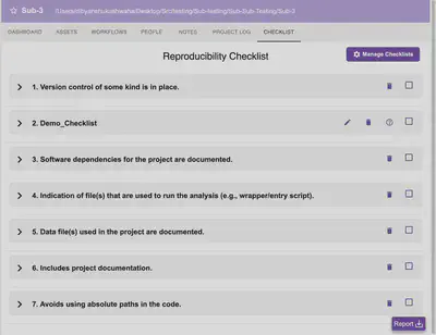 Checklist View with Custom Item